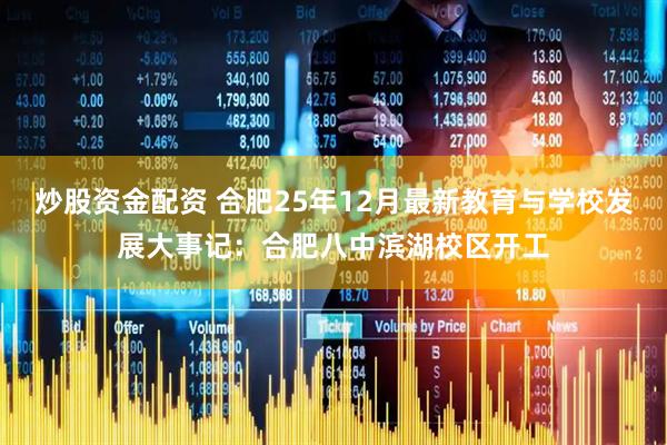 炒股资金配资 合肥25年12月最新教育与学校发展大事记：合肥八中滨湖校区开工